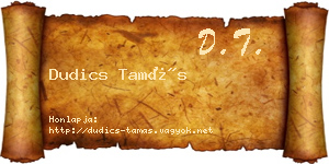 Dudics Tamás névjegykártya